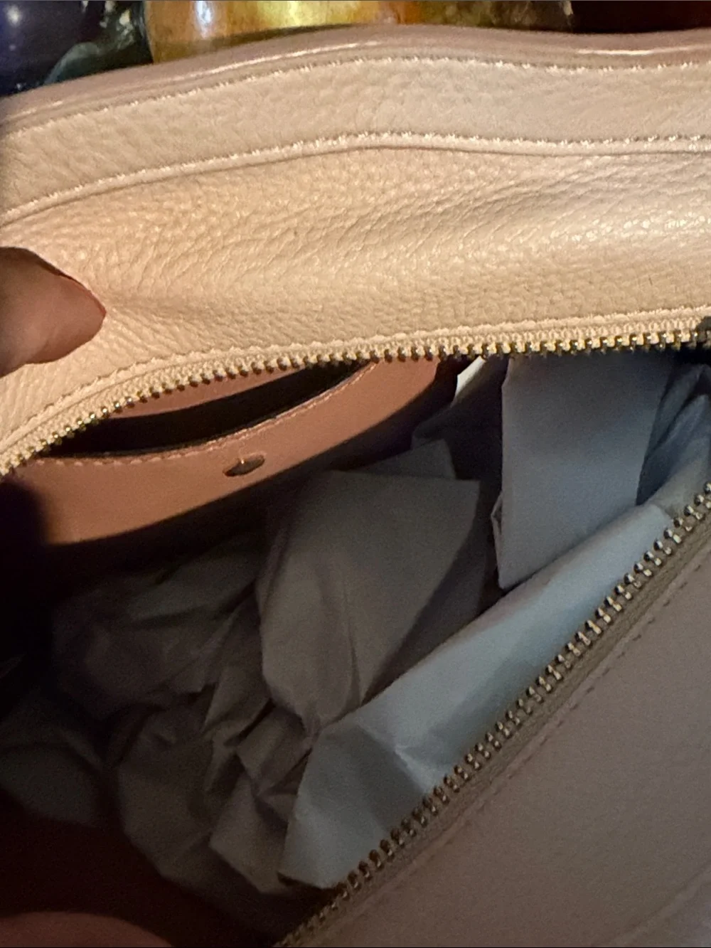 kate spade Pebbled Leather Tassel Crossbody Bag in Pale Pink